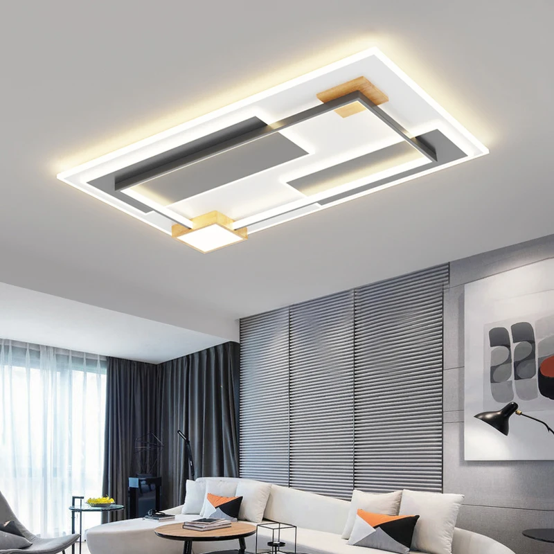 

Minimalist Living Room Rectangular Ceiling Lights Hall Led Main Lamp 2022 New Home Bedroom Lamp Whole House Package Loft Decor