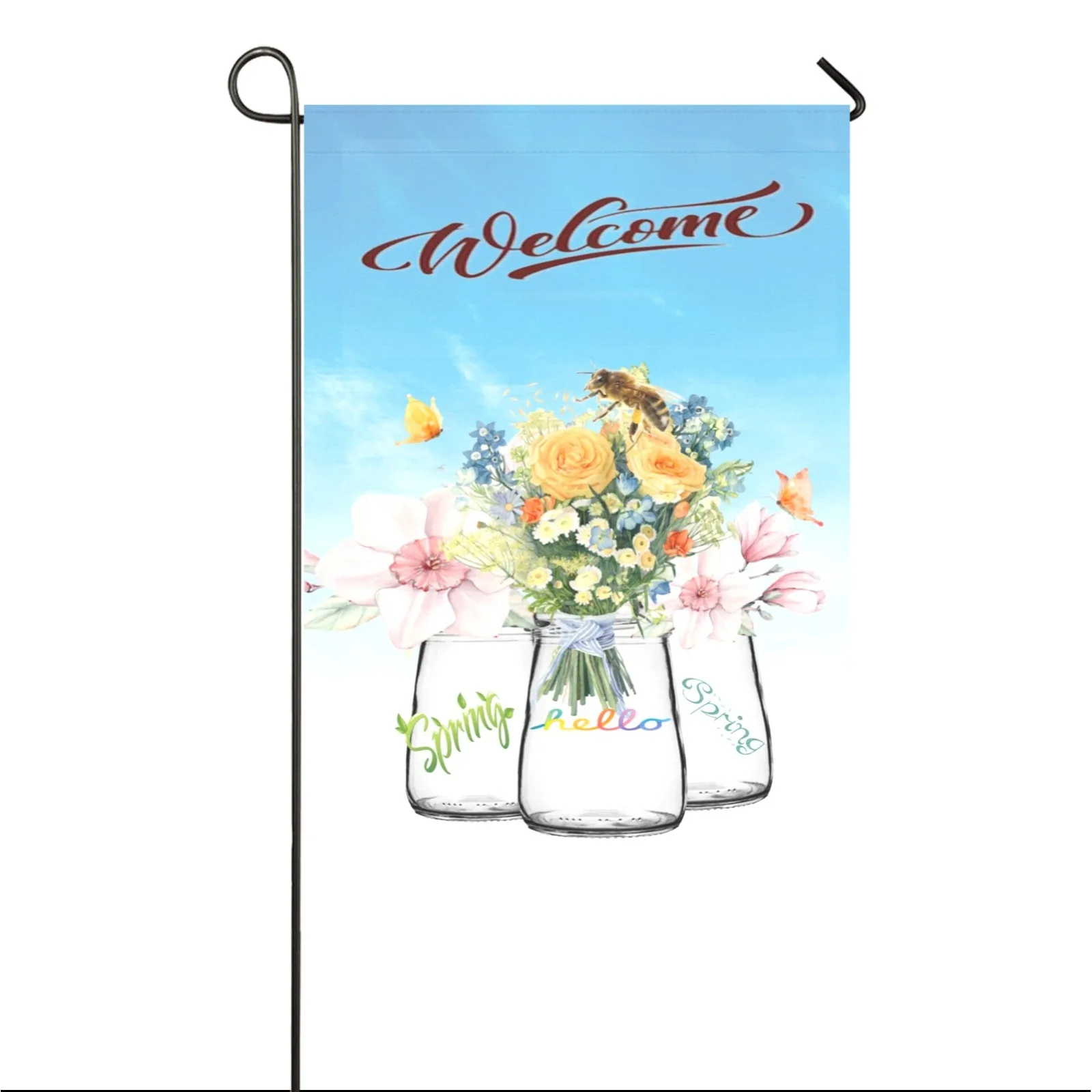 

Spring Garden Flags Small 12"x18" UV Fade Resistant Double Sided Welcome Farmhouse garden flag Funny Holiday Decorations