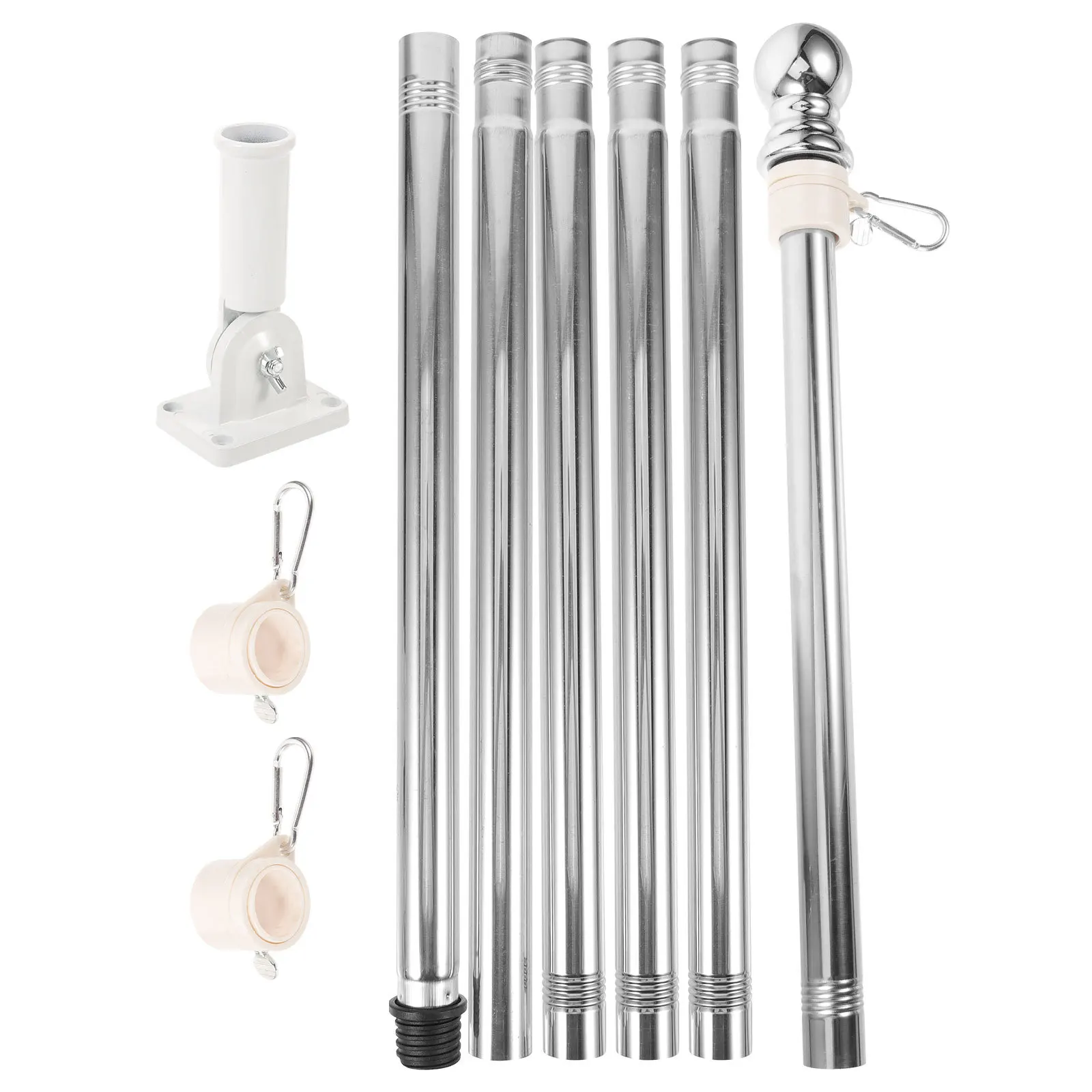 

1Set Flag Pole Holder Adjustable Aluminum Alloy Outdoor Garden Porch Yard Flag Pole Mount Bracket Kit Anti Tangling Durable