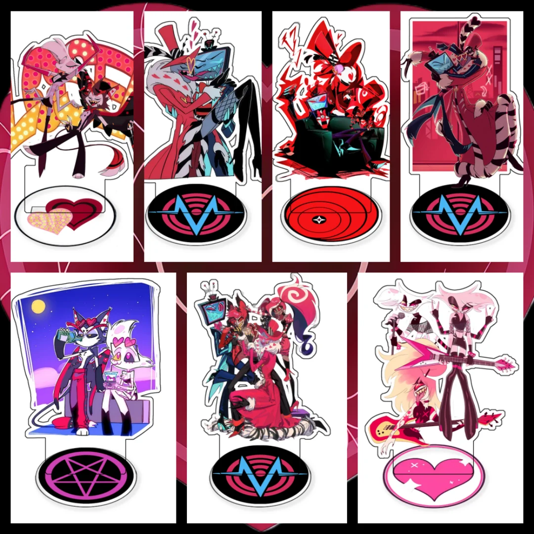 

Acryli Anime Cartoons Standee for Hazbin Hotel Vox Angel Dust Alastor Anime Decorative Creativity Desk Decoration Cartoon Gift