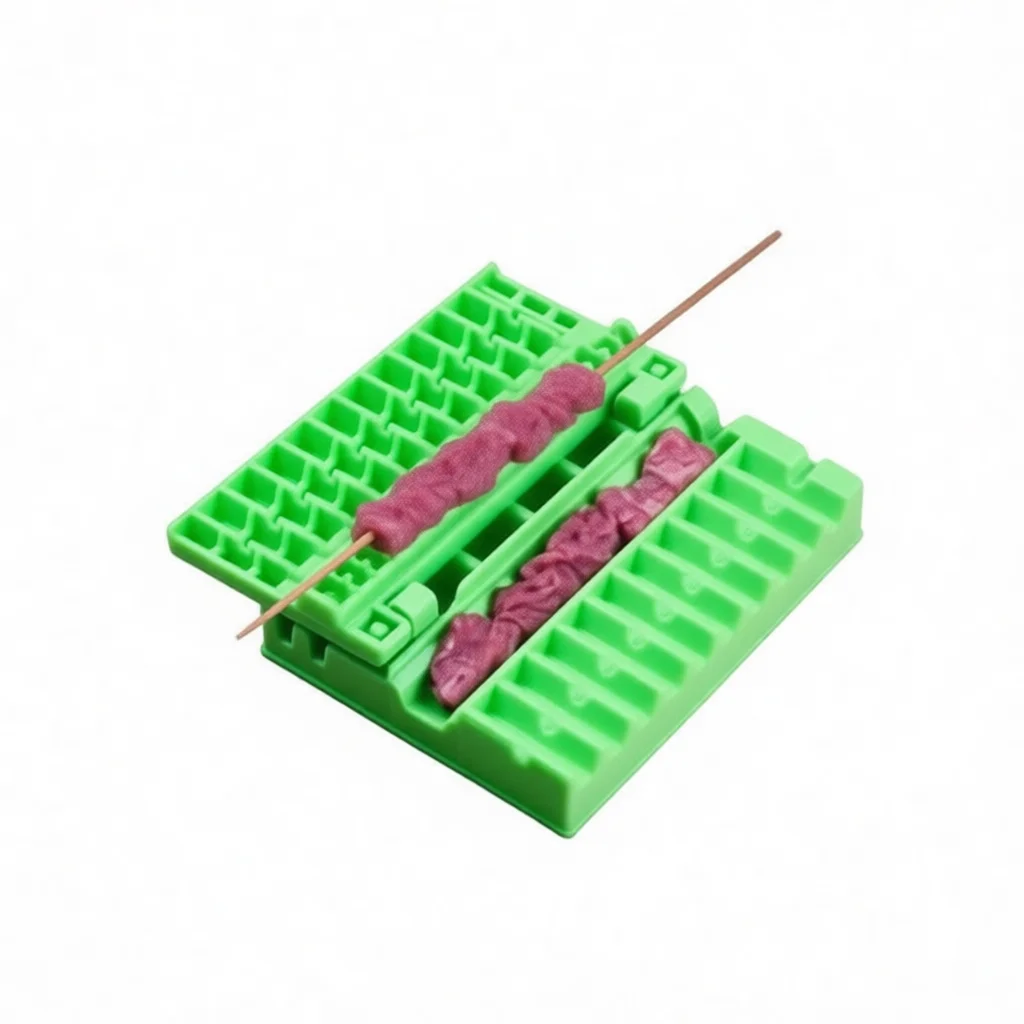 Efficient Meat Skewer Device Manual Barbecue Kebab Maker Tool Household Kitchen Gadget Portable Outdoor Food Processor