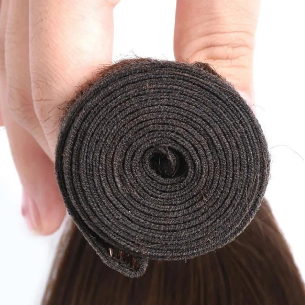 # 4 ブラウンカラーストレート人毛バンドル 100 グラム/個ダブルウェフトヘアエクステンション 12A グレードフルエンドブラジルバージンヘア