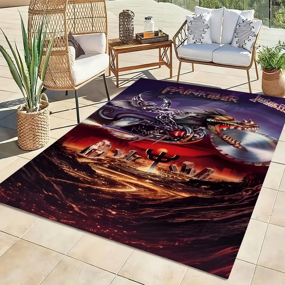 Rock Band J-judas Priest Floor Mat Soft Floor Mat Thickened Non-Slip Door Mat For Living Room Home Decor Flannel Rugs