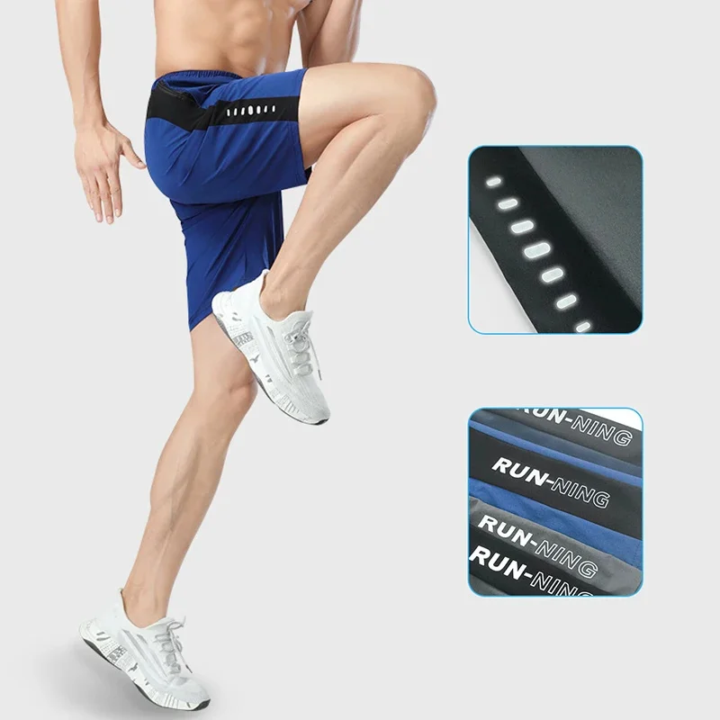 

Men Ice Silk Sport Shorts Fitness Gym Quick Dry Training Running Crossfit Basketball Sweatpants Man Clothes