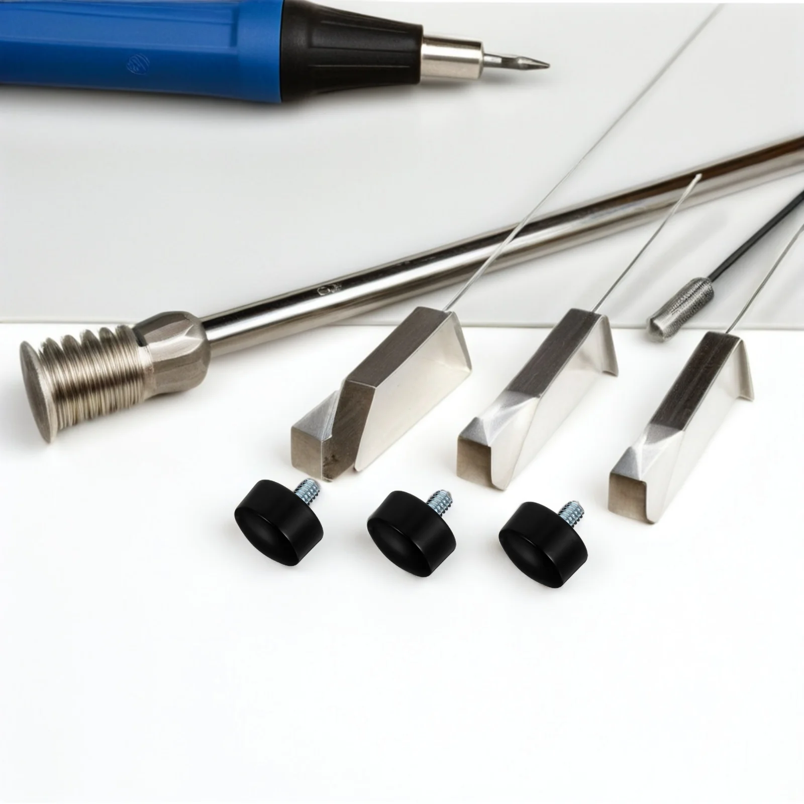 

4Pcs Curtain Rod Decorative Finials Black Plastic Metal End Caps Easy Install Living Bedroom Office Drapery Rod Accessories