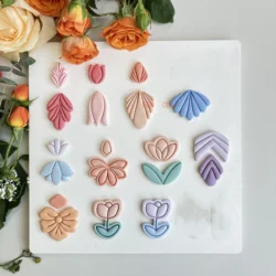 Exotic floral tropical green leaf pattern mold polymer clay cutting mold for hanging pendant earrings DIY making gift decoration