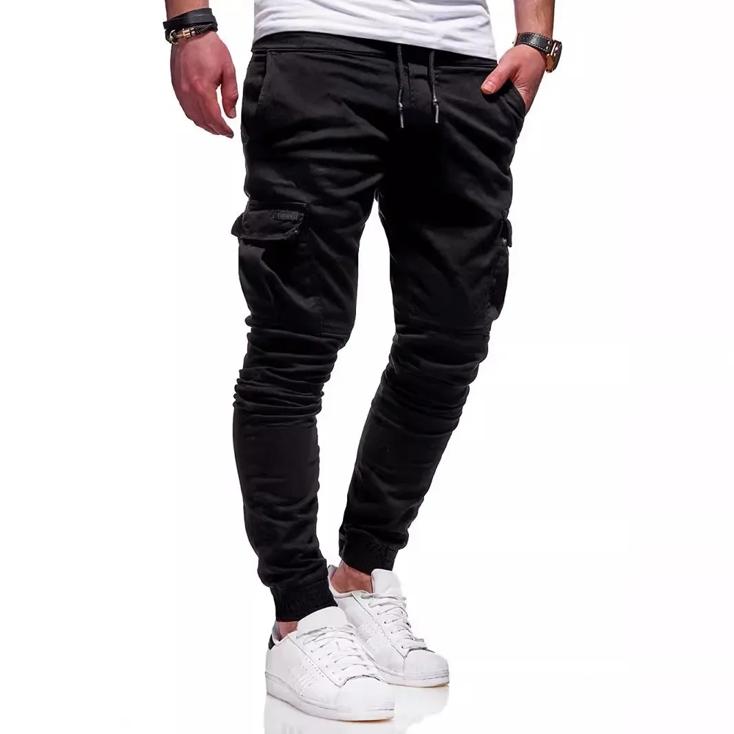 Pantalones elásticos de secado rápido a prueba de viento para hombre, para exteriores, senderismo, trotar, pantalones sueltos informales ligeros, pantalones deportivos con cordón en la cintura