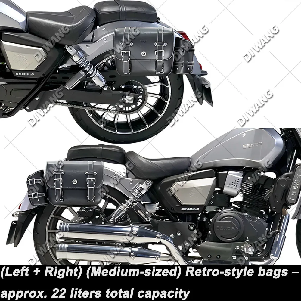 For BENDA BOX400 Motorcycle Retro Side Bag Waterproof Side Pannier Helmet Bag Quick Release Special Modified Accessories