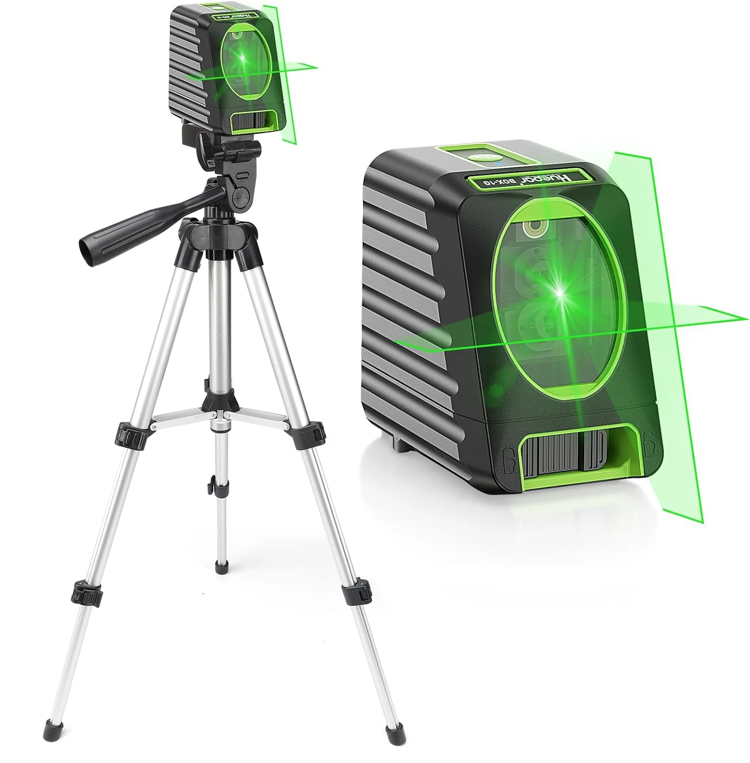 Huepar-nível Laser Auto-nivelante Feixe Verde Vertical e Horizontal Linha Cruzada com Tripé de 65cm para Suspensão de Imagens 150ft 45m