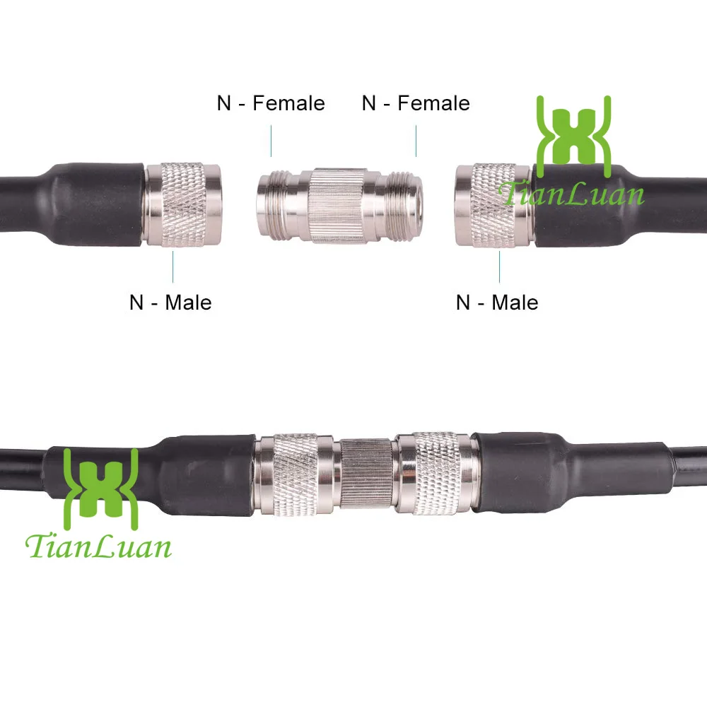 N Female to N Female Connector Barrel Coupler Adapter Double Female for Mobile Phone Signal Booster Extension RF Coax Cable
