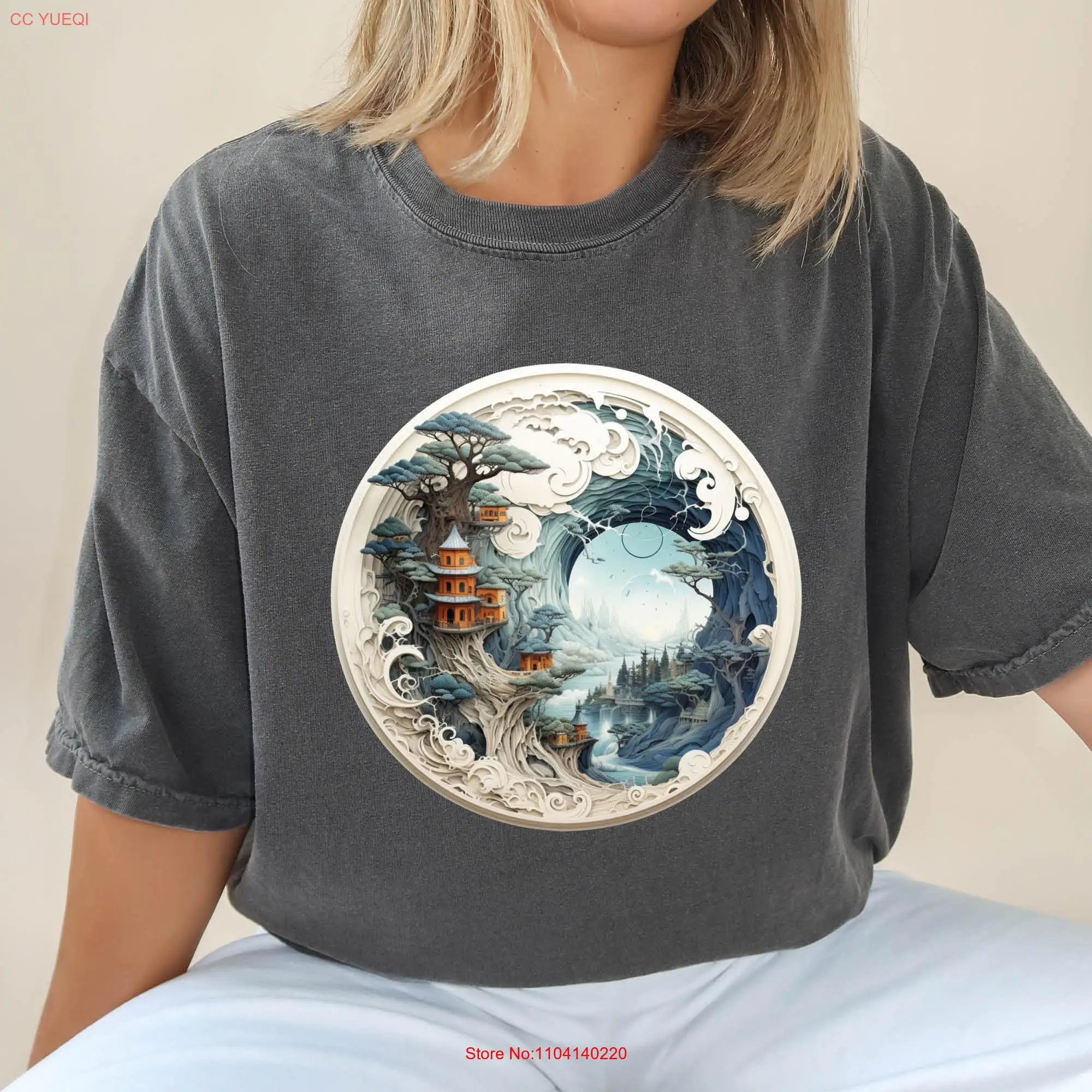 Mythologic T Shirt Spiritual Spirit Of Ocean Art Design Comfort Colors Castle long or short sleeves