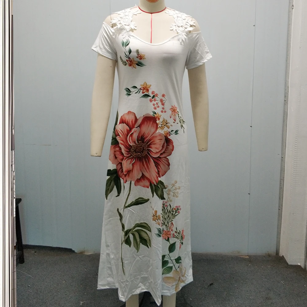 Verão feminino novo solto floral vintage cinta babados bolso befree vestido grande renda maxi elegante vestidos de festa