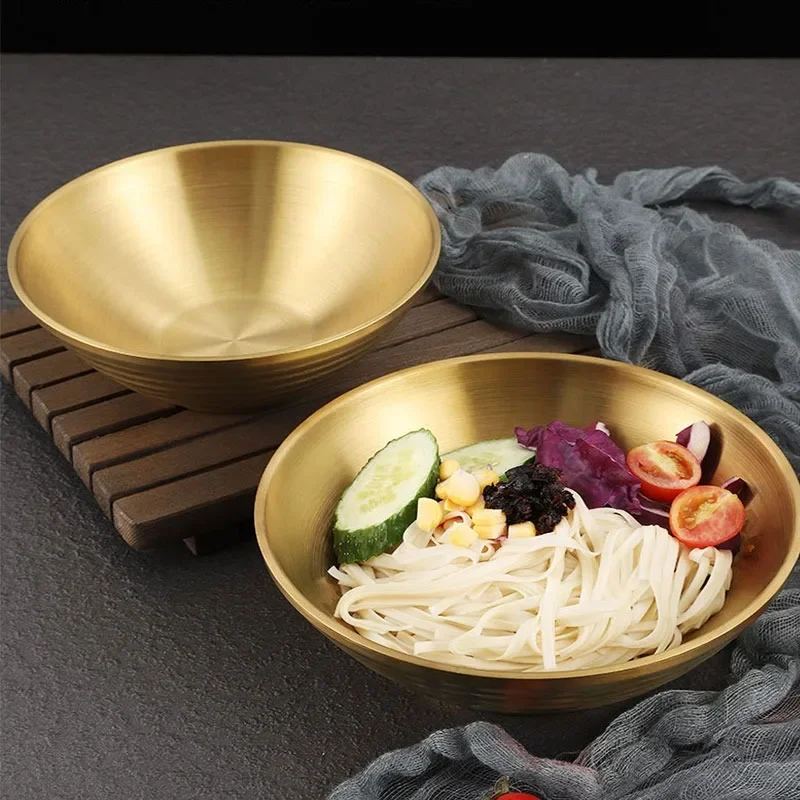 Ramen Bowl Rice Salad Noodle Soup  Golden Home Restaurant Food Serving Dish Pickled Cabbage Large  304 Stainless Steel