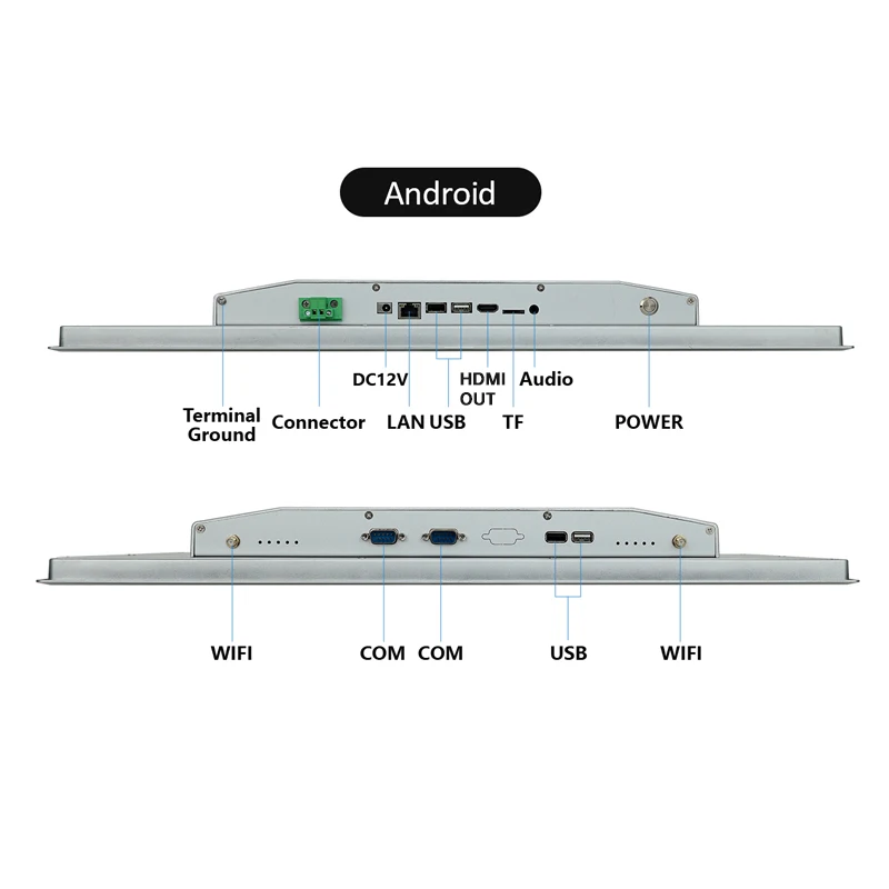8-23.8 بوصة لوحة شاشة لمس صناعية PC Android OS جزءا لا يتجزأ من الجبهة Ip65 الكل في واحد لوحة صناعية الكمبيوتر