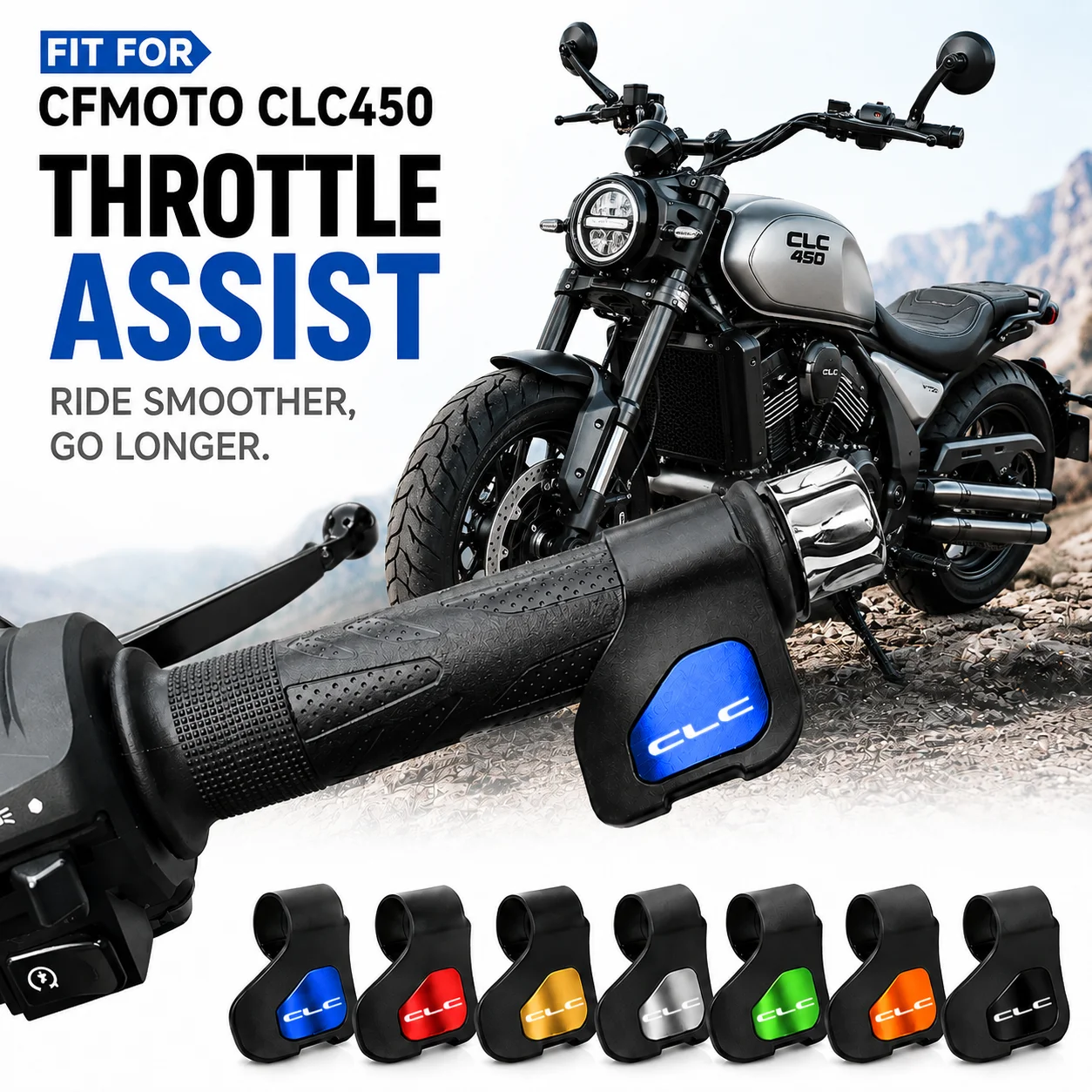 

For CFMOTO CL-C450 CLC 450 Motorcycle Accessories Handle Control Grip Throttle Assistant Clip Labor Saver