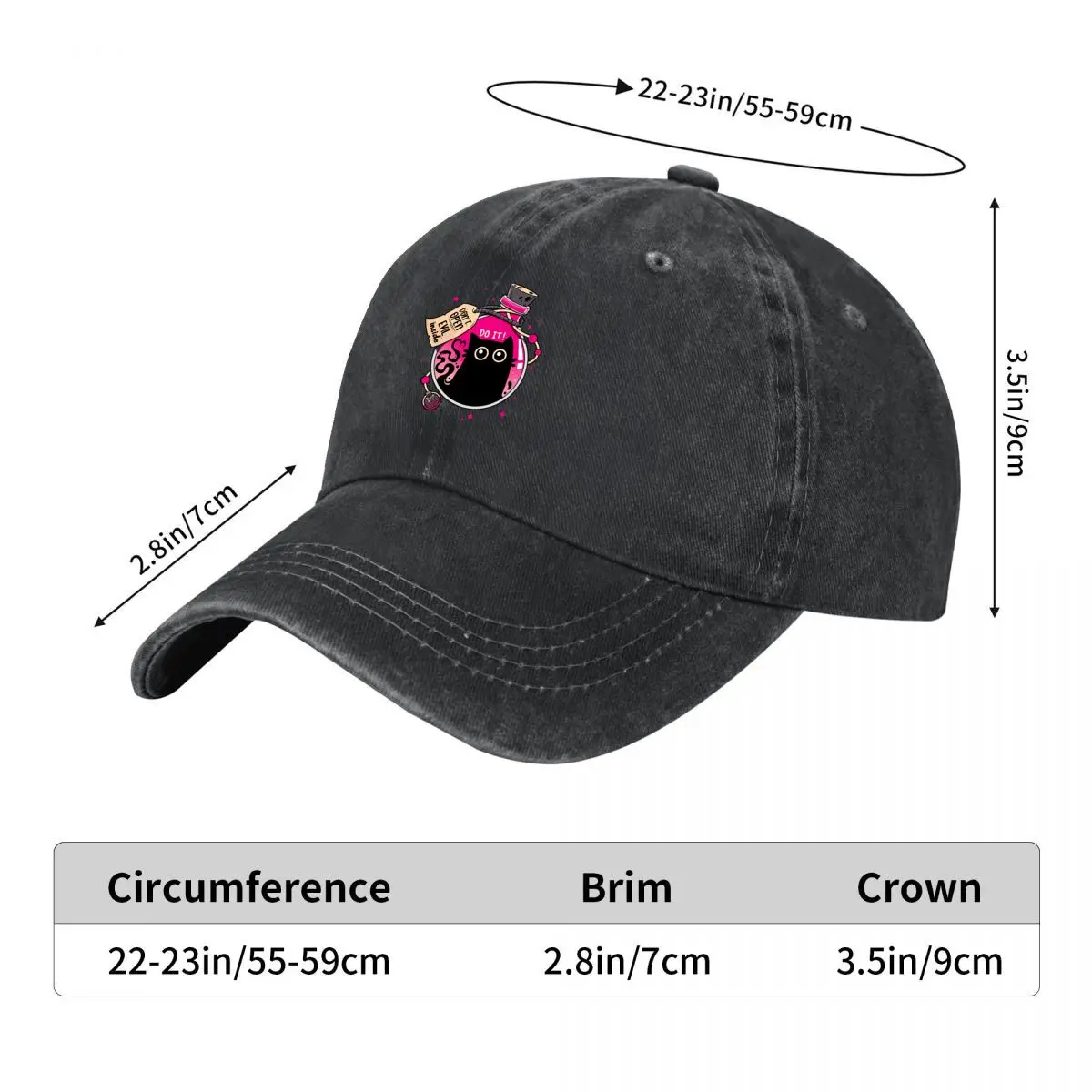Dont Open Evil Inside Black Cat Potion Do It New Vintage Washed Cotton Baseball Cap Sun Hats