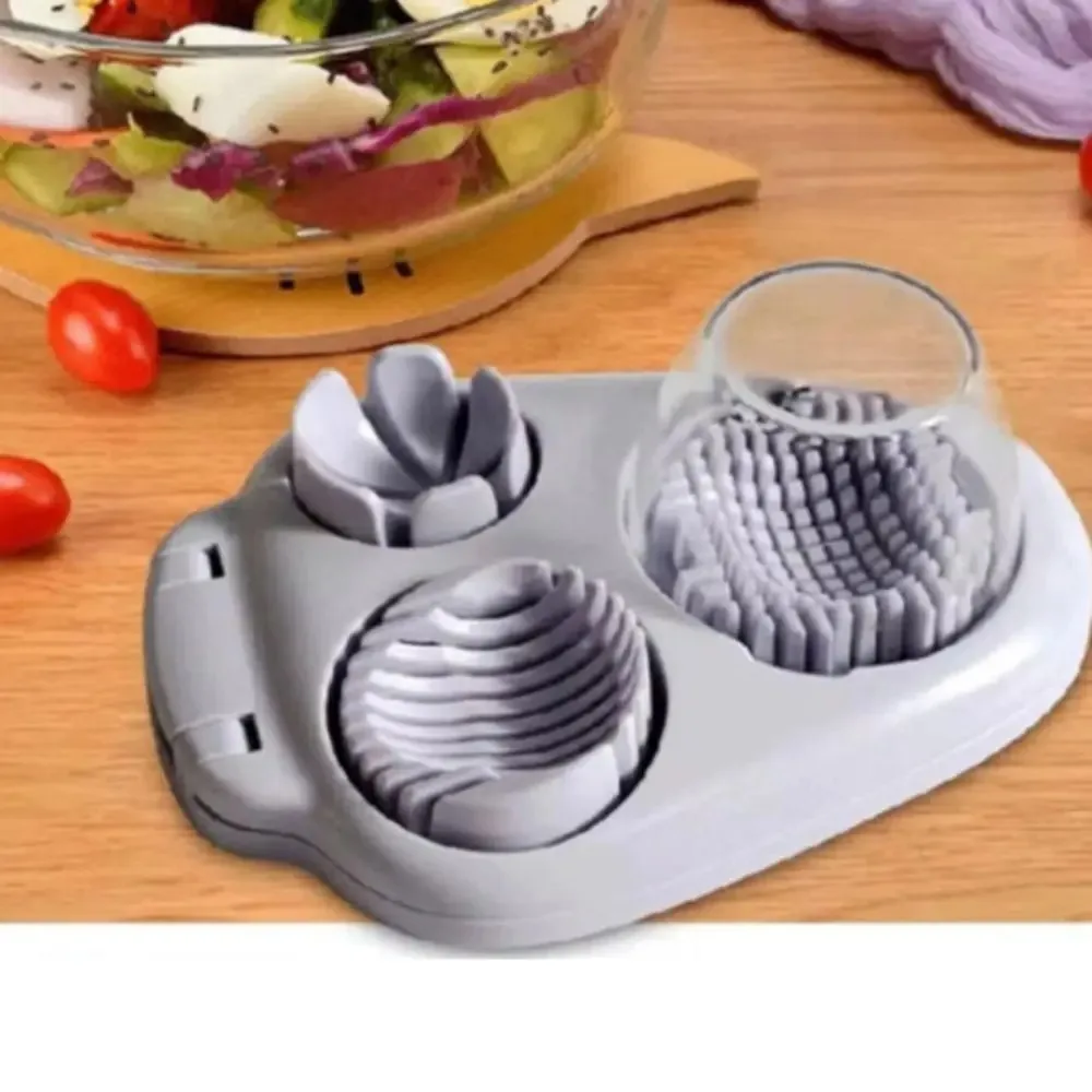 

3-in-1 egg slicer, manual multi-functional portable vegetable and fruit slicing tool, kitchen household tool, egg slicer