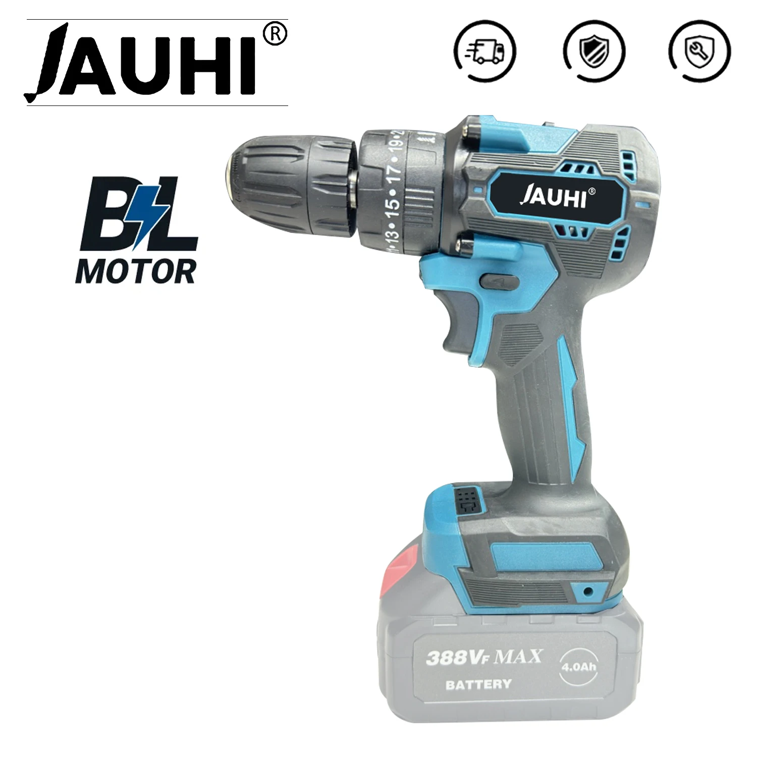 

JAUHI 10MM 35+3 Torque Brushless Electric Impact Drill Cordless Electric Screwdriver DIY Power Tool For Makita 18V Battery