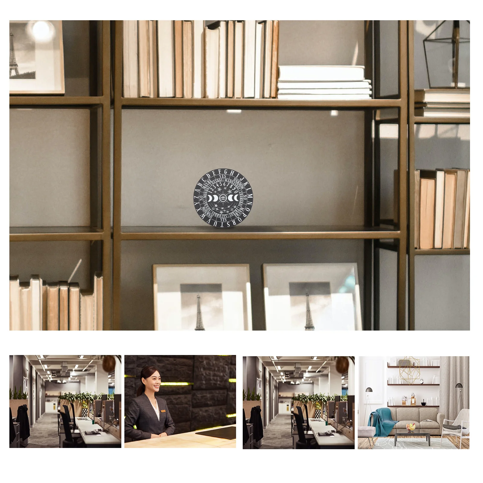 

2pcs Wooden Divination Board Portable Premium Craft For Home Office Decor Exquisite Carved Altar Prop Meditation Decoration