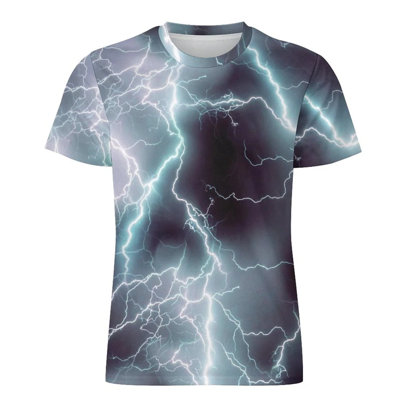 New Fashion Summer Thunderbolt T Shirt Men Women Children Lightning Flash 3D Print T-shirt Boy Girl Kids Short Slevee Cool Tops