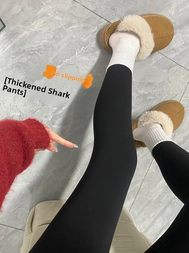 

Thiened Fce Yoga Pants High Waist Warm Winter Outerwear ark Skin Design No Slip Breathable Ladies Tummy Control Butt L...