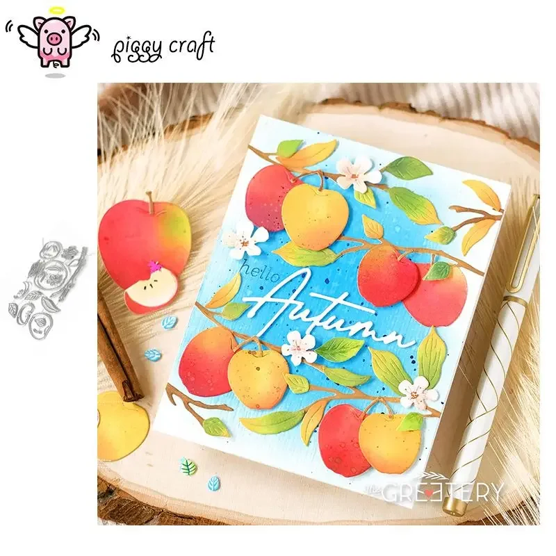 Craft metal cutting dies cut die mold Apple branch decoration Scrapbook paper craft knife mould blade punch stencils dies