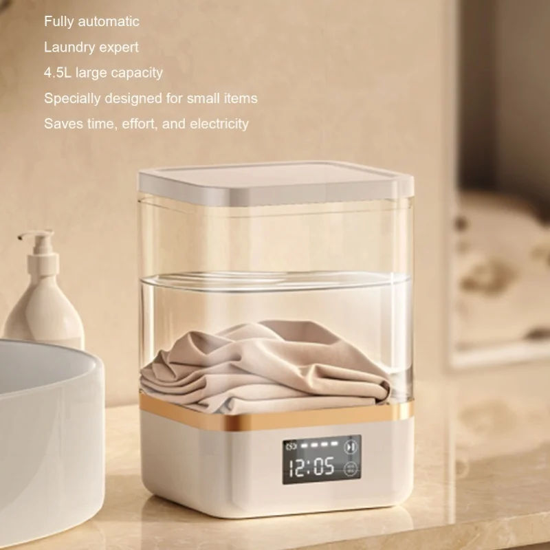 Portable Rechargeable Cordless Underwear Washer 45L Digital Display Automatic Timer Waterproof