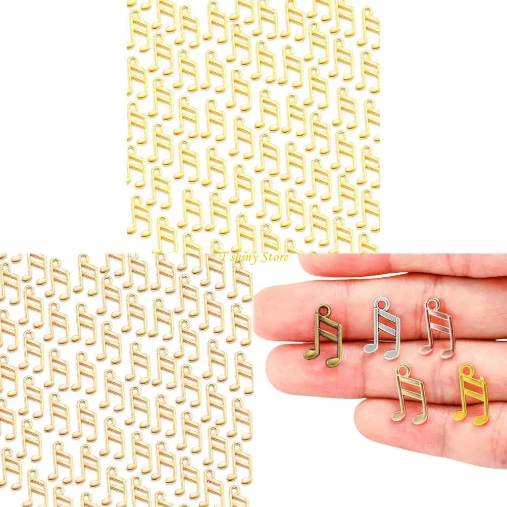 

N58F Pack of 100 Stylish Musical Note Pendants for Creative Accessory Jewelry Charm