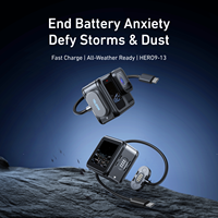 TELESIN Magnetic Waterproof Charging Side Cover Cable KIT For Gopro hero 9 10 11 12 13 Type-C Charging Cover Port Easy Removable