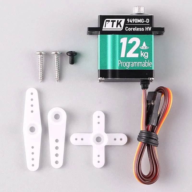 9490MG-D 12kg Waterproof Digital Servo, 9g Coreless Metal Gear Servo with High Voltage, 4.8-8.4V PTK