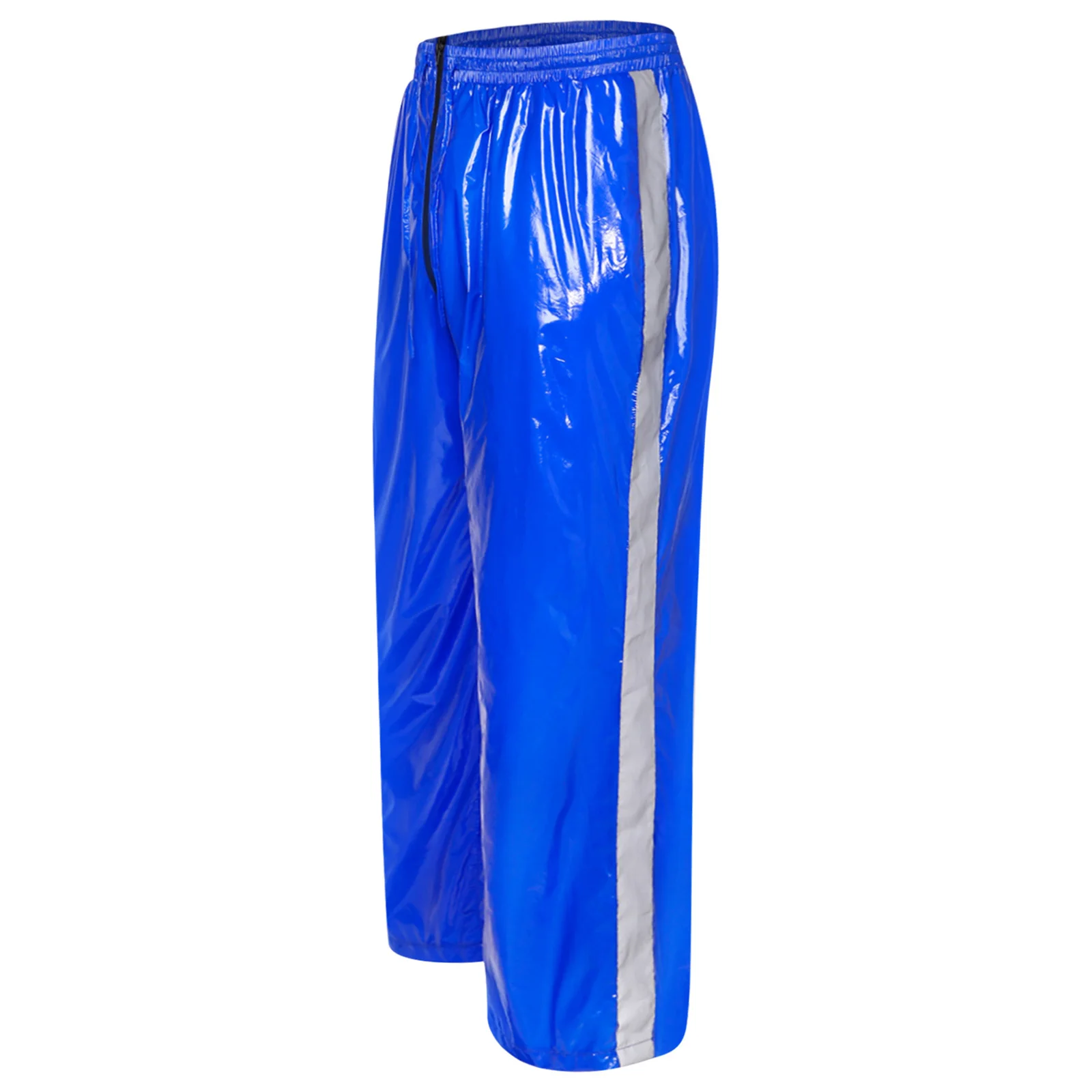 

Men Waterproof Sweat Pants Zip Crotch Reflective Stripe Straight-leg Trousers Athletic Pants Quick-dry Cycling Swimming Pants