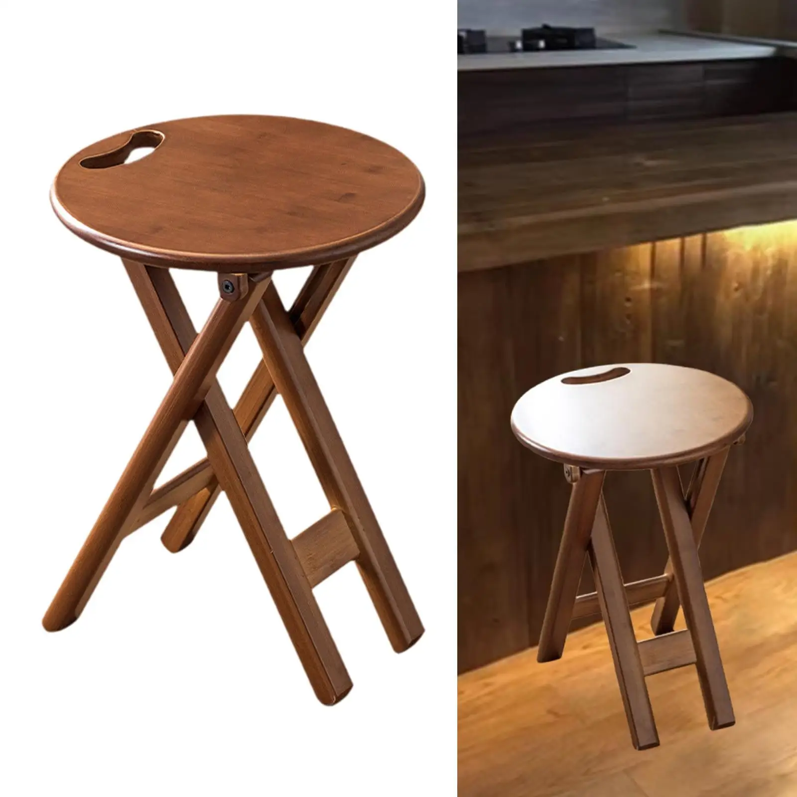 

Round Fold Stool Folding Bar Stool for Adults Furniture Lightweight High Bench Folding Chair, for Indoor Outdoor Kitchen Home