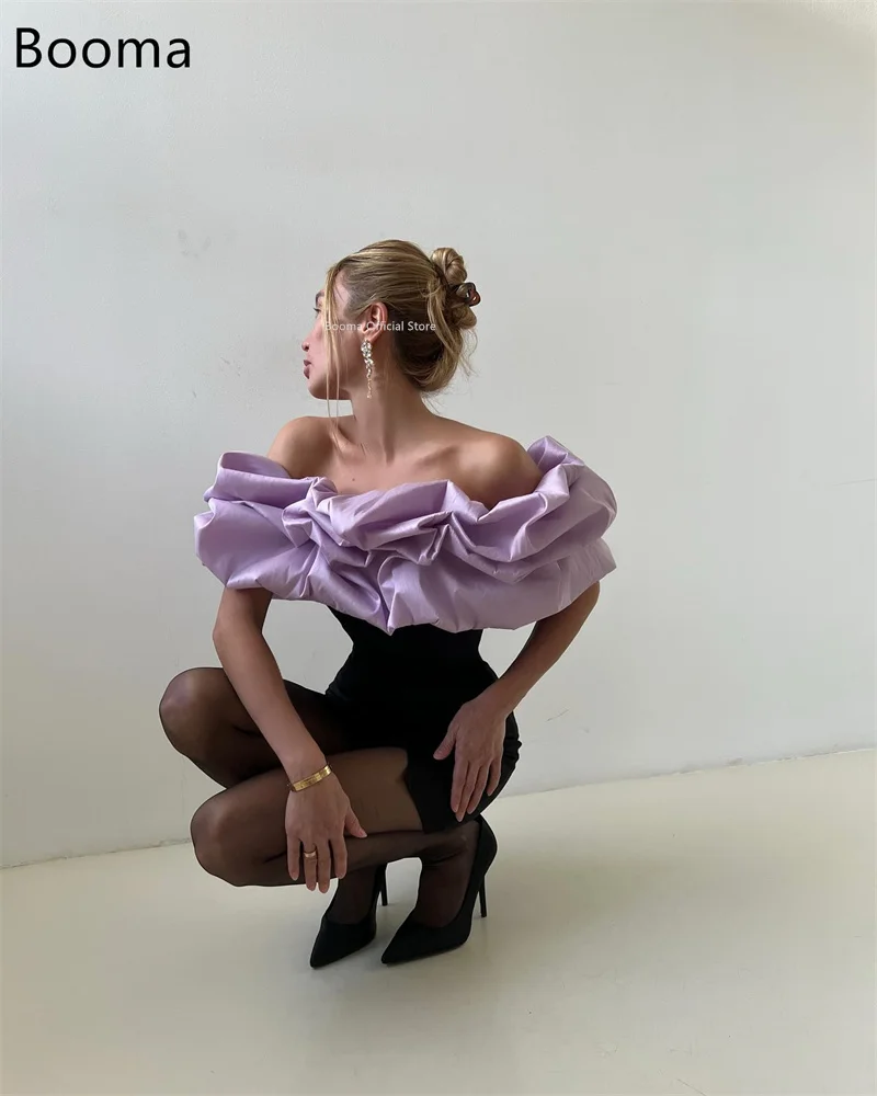 Booma بسيط قبالة الكتف فساتين سهرة صغيرة حورية البحر رداء حفلات رسمية للنساء أنيقة مطوي فستان حفلات تخصيص 2025