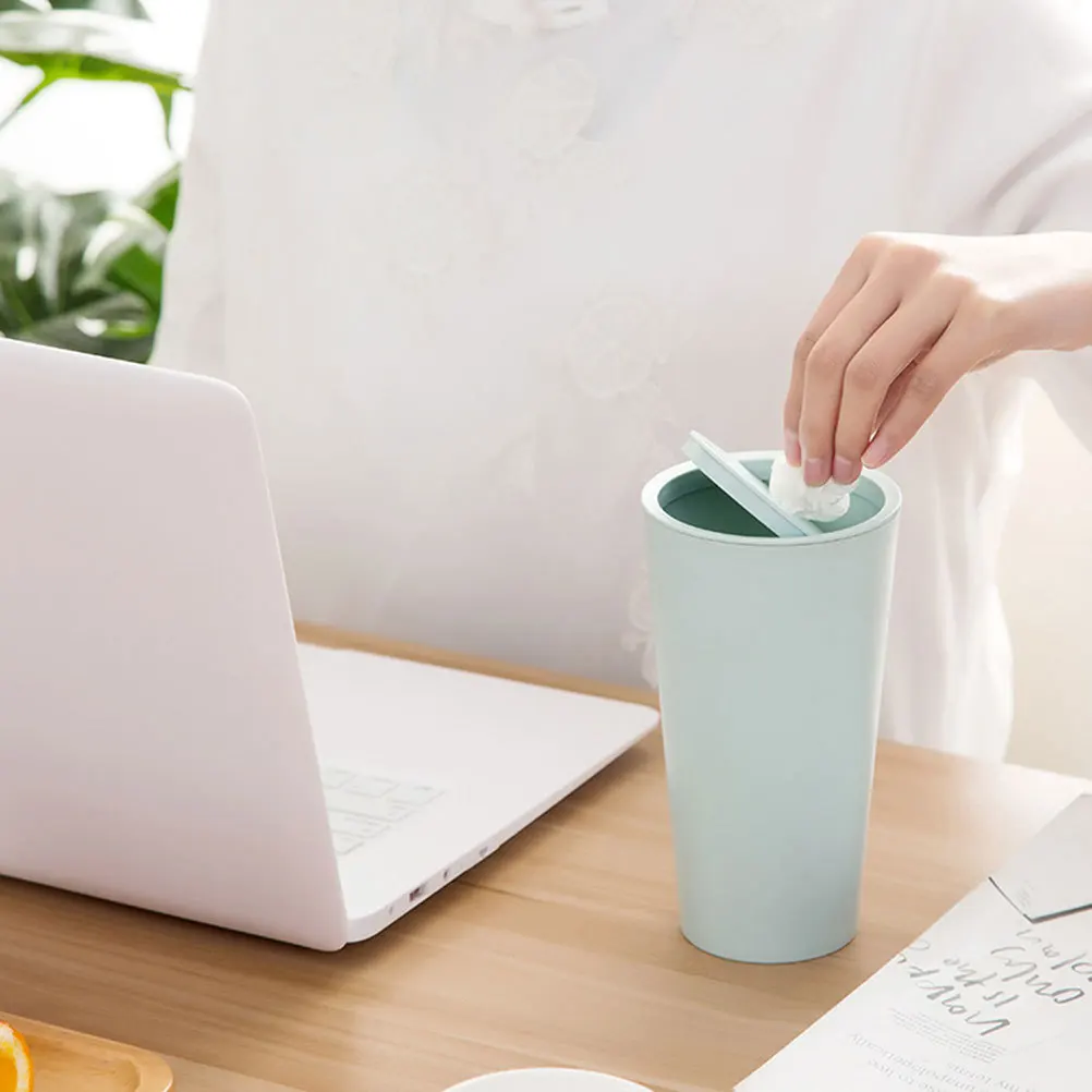 

2Pcs Small Garbage Can with Lid Car Trash Can Set Foldable Odor Control Bin for Car Desk Office Home Storage Mini Garbage Cans