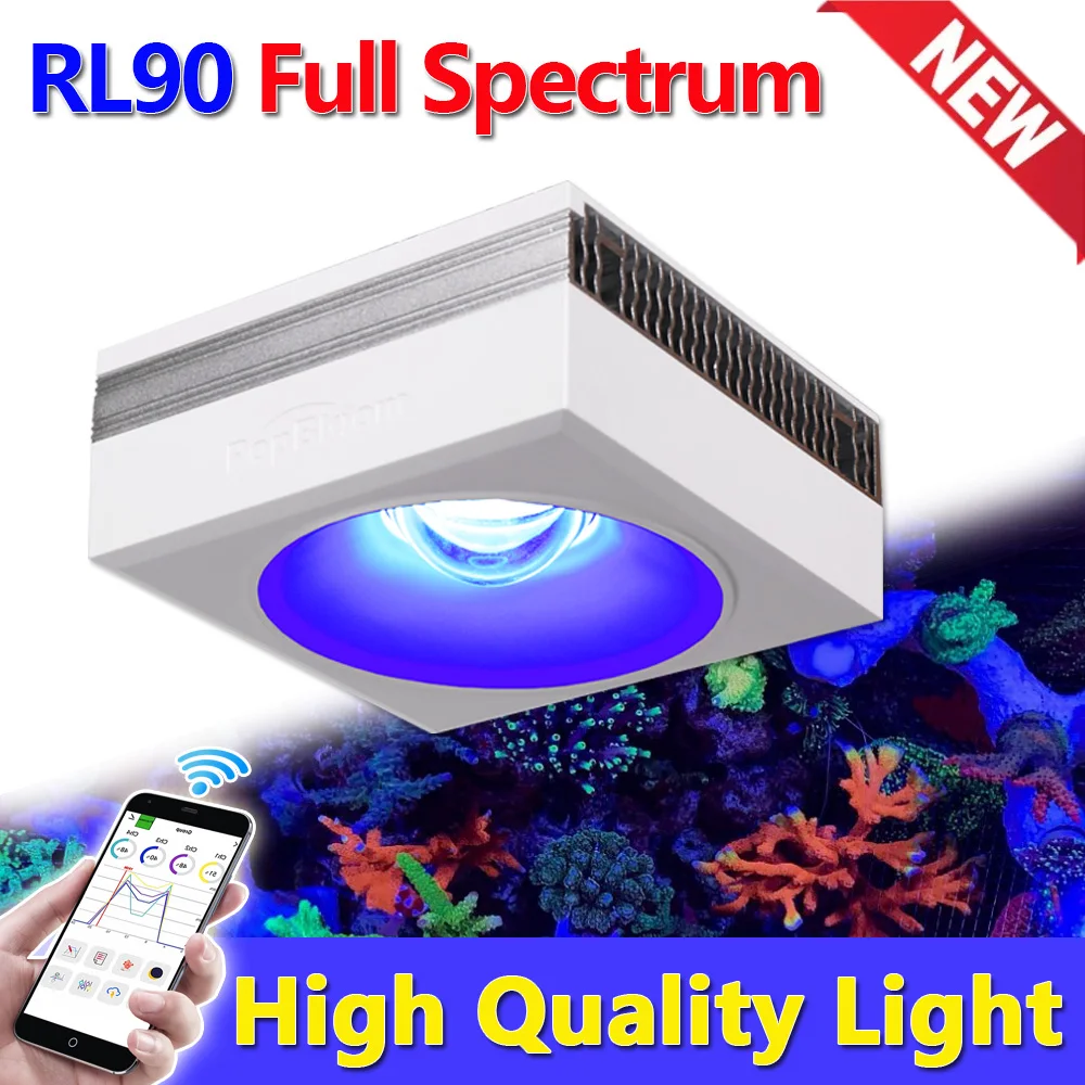 PopBloom-Full Spectrum WiFi Marine LED Aquarium Lighting, Saltwater Aquarium Lamp for 40-60cm Coral Reef Fish Tank Lights