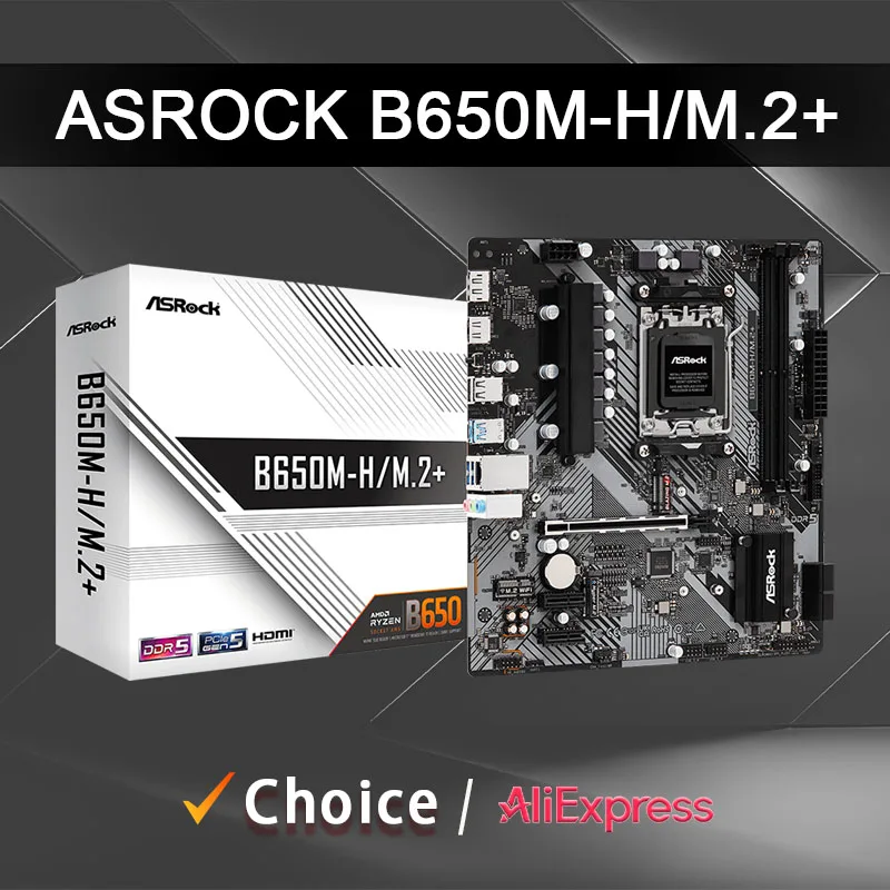 

Новая материнская плата ASROCK B650M-H/M.2+, AM5, LGA 1718, AMD B650, Micro ATX, DDR5, PCIe 4.0 M.2, LAN, 6+1 1 Фаза мощности