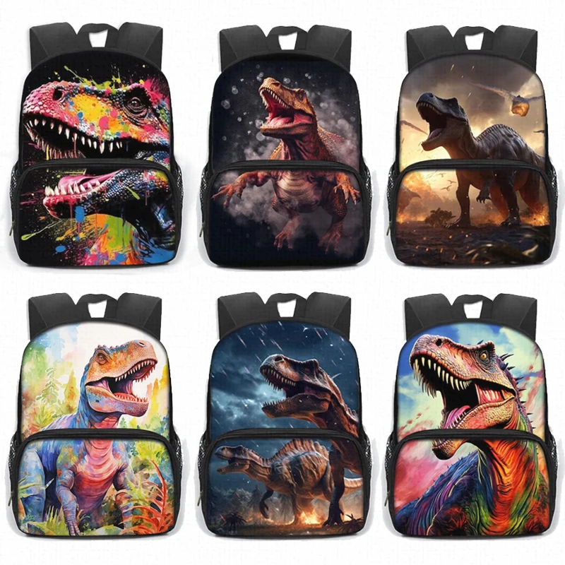 13 Inches Kids Children Dinosaur Backpack Cool Animal Tiger Lion School Bags Kindergarten Preschool Bag 3-6 Years Old Day Pack