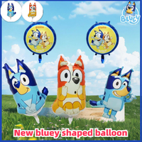 new Cartoon Bluey Family Aluminum Balloon Game Toy Blue Orange Special shaped balloon Decoration Set Birthday Party Supplies
