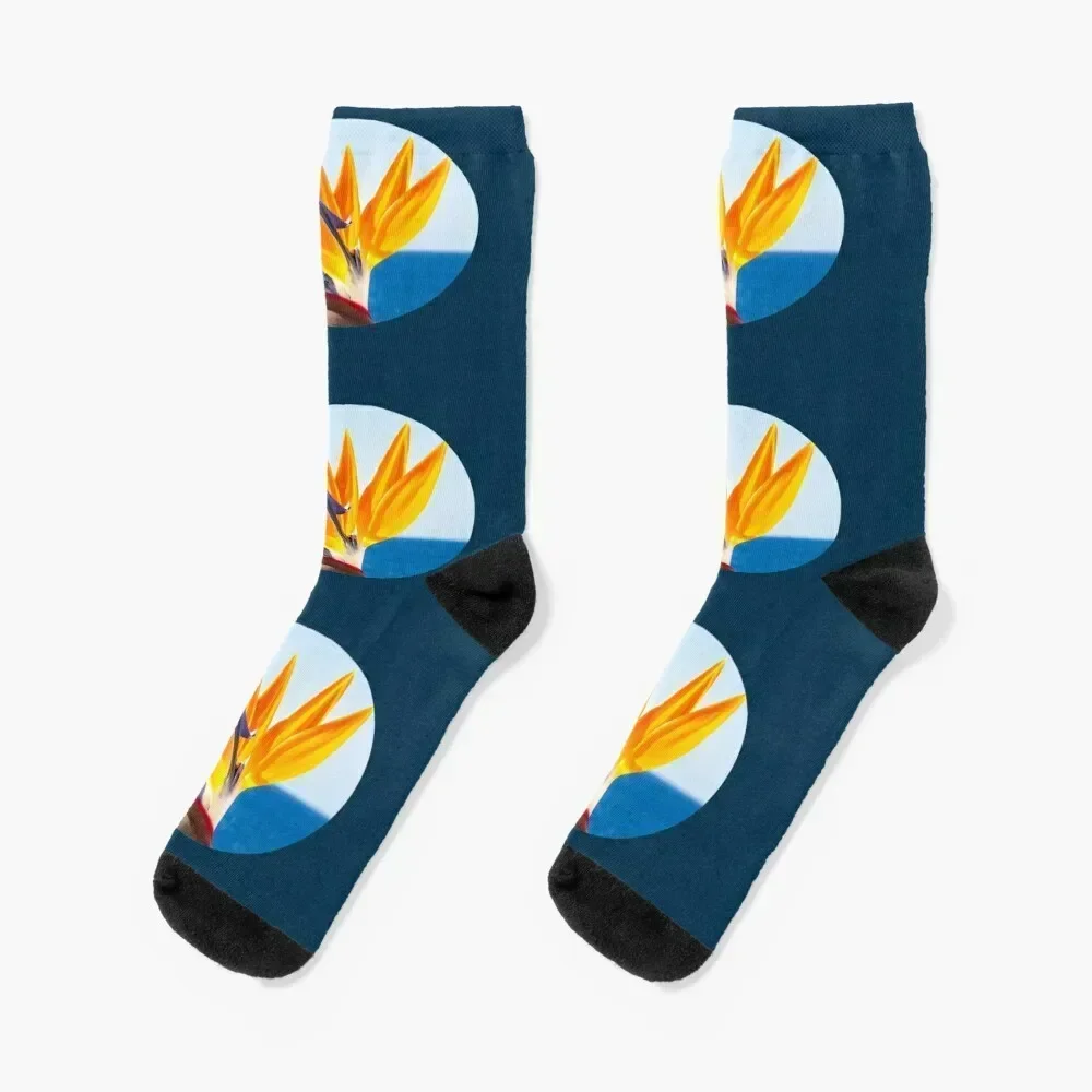 

Gift Idea Blossom Strelitzia Photo Socks with print cycling custom sports japanese fashion Male Socks Women's