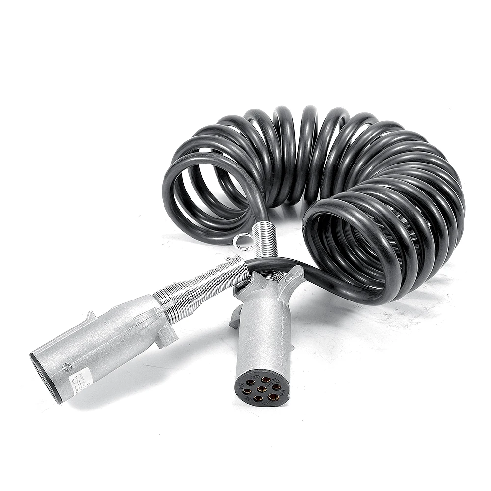 ABS EBS 7-Way Coiled Wire Harness Cable Electric Spring Power Truck Trailer Brake System Cable Connector Parts & Accessories view 3