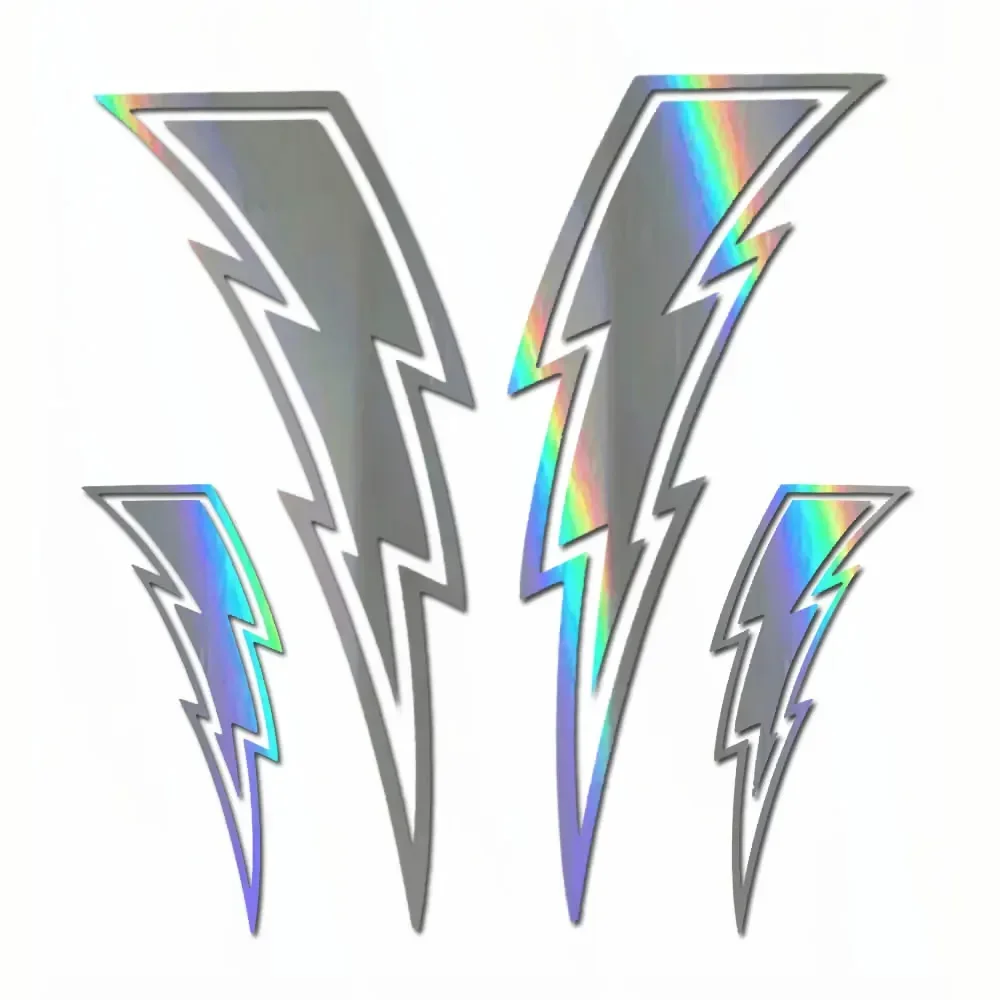 4Pcs Lightning Bolt Pattern Waterproof UV Resistant Vinyl Stickers Decor Decals for Bicycle Motorcycle Car Frame DIY Mod