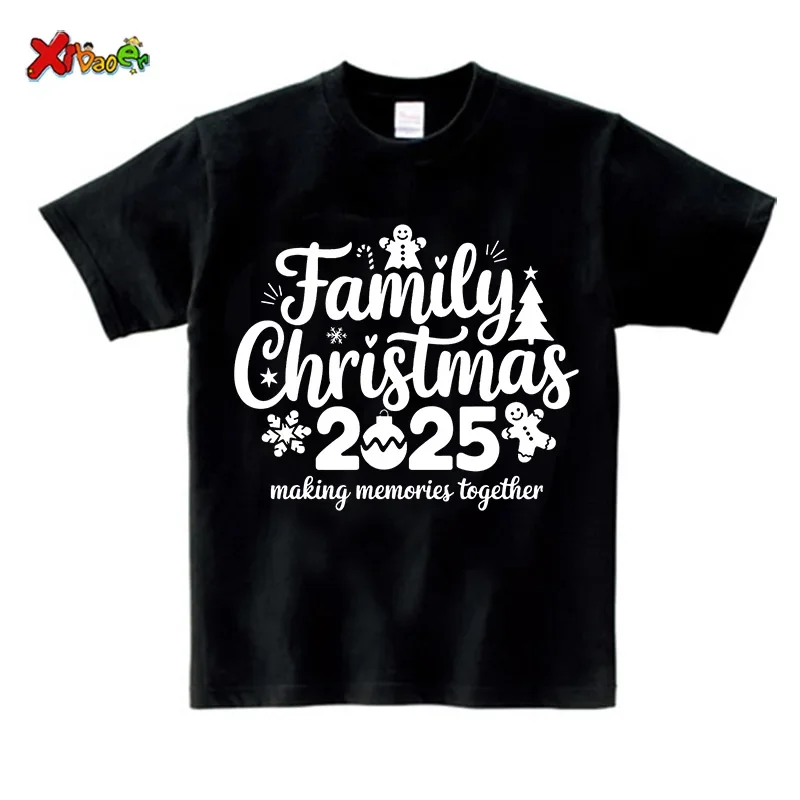2025 Family Christmas Matching Shirts Outfit Family Match Outfit T Shirt Family Christmas Party Tops Baby Outfits Clothes Gift image 2