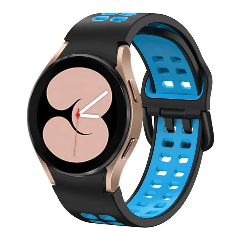 40/44mm Clássico duas cores silicone pulseira de substituição Macio respirável Para Samsung Galaxy Watch5/4 geração