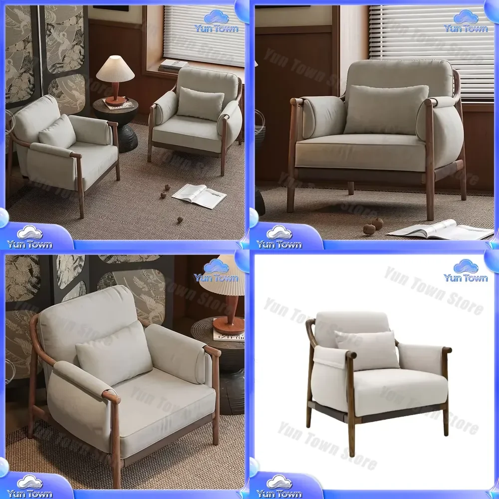 Modular Velvet Fabric Single Sofa Chair with Wooden Legs for China Hengjiu HJ87 Modern Home Furniture Suitable for Leisure