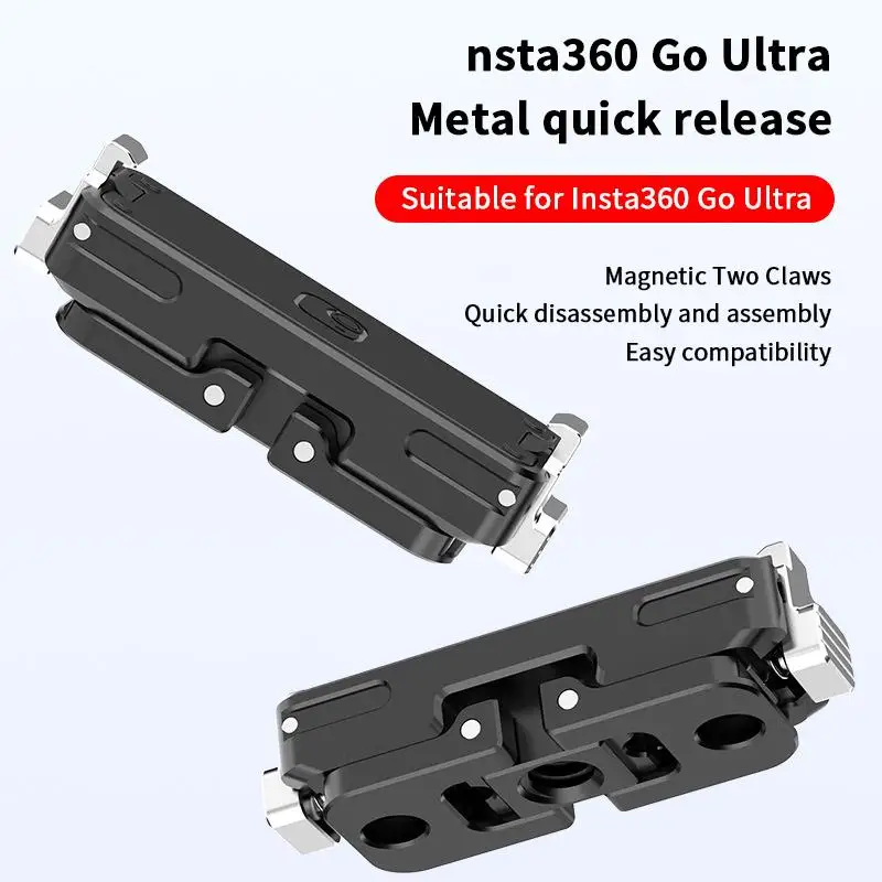 1Pcs For Insta360 Go Ultra Metal Magnetic Quick Release Base Quick Release Base Mount Sports Camera Expansion Accessories