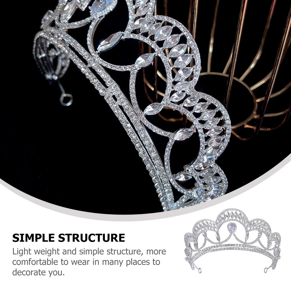 

Wedding Dress Crown Hair Accessories Bridal Tiara Rhinestone Crown Headband Headdress Lightweight Comfortable Party Christmas