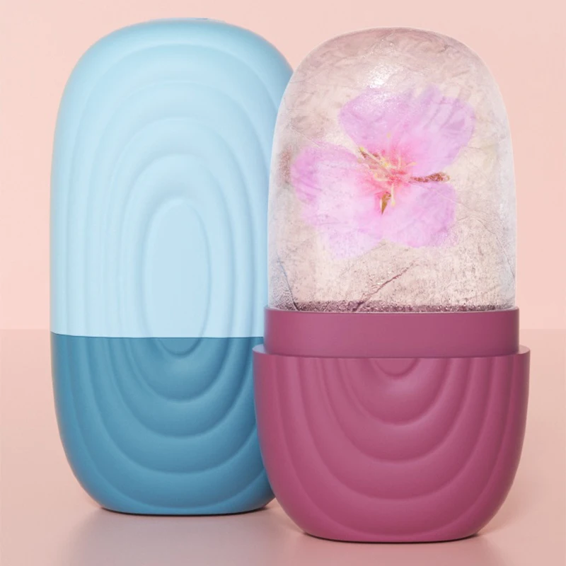 Rullo per il viso con ghiaccio in silicone, lifting di bellezza, palla di ghiaccio, massaggiatore per il viso, contorno occhi, trattamento del viso, riduce l'acne, strumento per la cura della pelle
