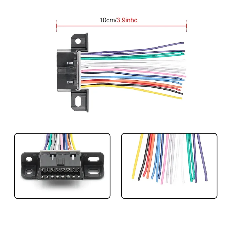 16pin OBD2 Auto Extension Cable Full 16Pin DIY Female A utomo J1962F