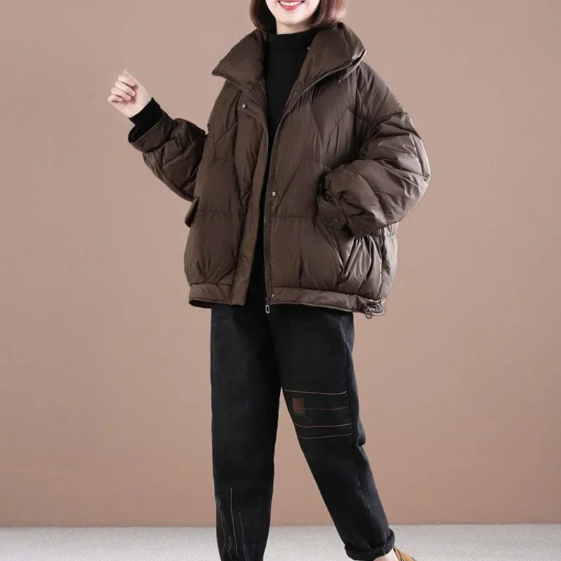 2023 New Women Down Cotton Coat Winter Jacket Female Loose Large Size Short Outwear Thicken Warm Casual Fashion Outcoat