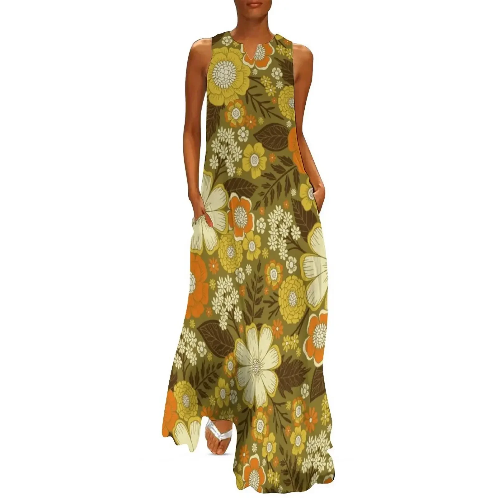 

1970s Retro/Vintage Floral Pattern Long Dress luxury evening dresses for women 2025 elegant dress dress dresses